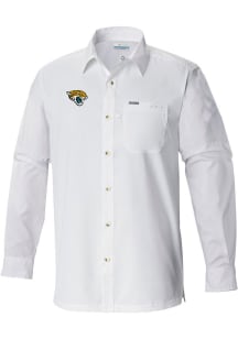 Columbia Jacksonville Jaguars Mens White Heat Seal Slack Tide Long Sleeve Dress Shirt