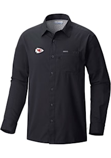 Columbia Kansas City Chiefs Mens Black Heat Seal Slack Tide Long Sleeve Dress Shirt