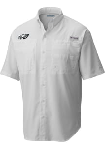 Columbia Philadelphia Eagles Mens White Heat Seal Tamiami Short Sleeve Dress Shirt