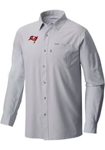 Columbia Tampa Bay Buccaneers Mens Grey Heat Seal Slack Tide Long Sleeve Dress Shirt