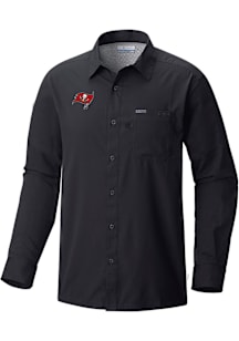 Columbia Tampa Bay Buccaneers Mens Black Heat Seal Slack Tide Long Sleeve Dress Shirt