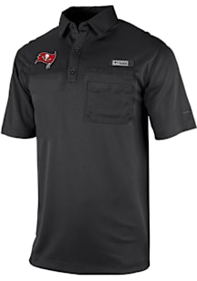 Columbia Tampa Bay Buccaneers Mens Black Heat Seal Omni Wick Flycaster Short Sleeve Polo