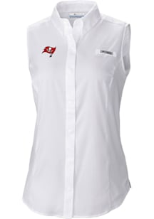 Columbia Tampa Bay Buccaneers Womens White Heat Seal Omni Wick Tamiami Polo Shirt
