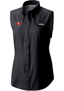 Columbia Tampa Bay Buccaneers Womens Black Heat Seal Omni Wick Tamiami Polo Shirt