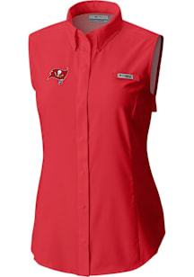 Columbia Tampa Bay Buccaneers Womens Red Heat Seal Omni Wick Tamiami Polo Shirt