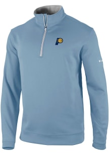 Columbia Indiana Pacers Mens Light Blue Wickham Hills Long Sleeve Qtr Zip Pullover