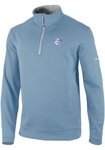 Columbia Saint Louis Billikens Mens Light Blue Wickham Hills Long Sleeve Qtr Zip Pullover