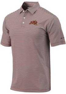 Mens Minnesota Golden Gophers Maroon Columbia Invite Stripe Short Sleeve Polo Shirt