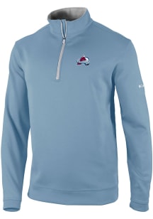 Columbia Colorado Avalanche Mens Light Blue Wickham Hills Long Sleeve Qtr Zip Pullover