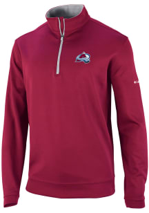 Columbia Colorado Avalanche Mens Red Wickham Hills Long Sleeve Qtr Zip Pullover