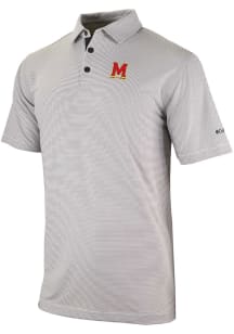 Mens Maryland Terrapins Black Columbia Tucker Falls Short Sleeve Polo Shirt