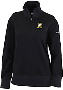 Columbia Oregon Ducks Womens Black Heat Seal Omni Wick Birchwood Hills Qtr Zip
