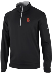 Mens USC Trojans Black Columbia Heat Seal Omni Wick Wickhams Hills Qtr Zip Pullover