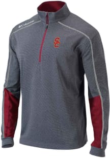 Mens USC Trojans Red Columbia Heat Seal Omni Wick Shotgun 2.0 Qtr Zip Pullover