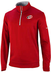 Columbia Carolina Hurricanes Mens Red Heat Seal Omni Wick Wickhams Hills Long Sleeve Qtr Zip Pullo..