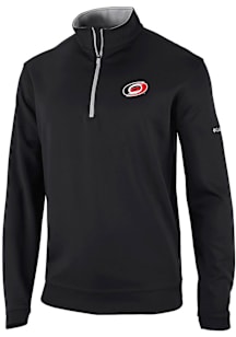 Columbia Carolina Hurricanes Mens Black Heat Seal Omni Wick Wickhams Hills Long Sleeve Qtr Zip Pul..