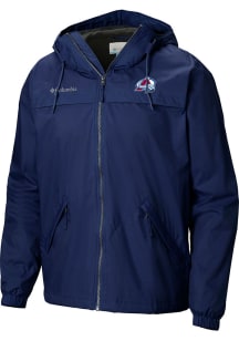 Columbia Colorado Avalanche Mens Navy Blue Heat Seal Oroville Creek Outerwear Lined Jacket