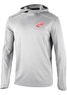 Columbia Detroit Red Wings Mens Grey Heat Seal Omni Wick Shot Gun Long Sleeve Lightweight Hoodie