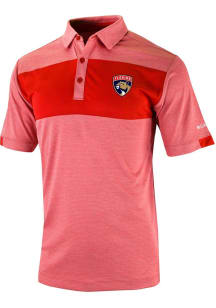 Columbia Florida Panthers Mens Red Heat Seal Omni Wick Total Control Short Sleeve Polo