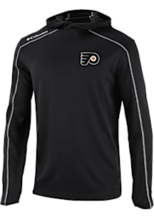 Columbia Philadelphia Flyers Mens Black Heat Seal Omni Wick Shot Gun Long Sleeve Hoodie