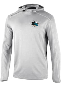 Columbia San Jose Sharks Mens Grey Heat Seal Omni Wick Shot Gun Long Sleeve Hoodie