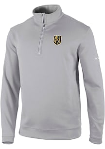 Columbia Vegas Golden Knights Mens Grey Heat Seal Omni Wick Wickhams Hills Long Sleeve Qtr Zip Pul..
