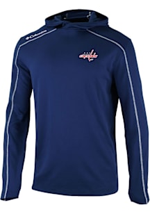 Columbia Washington Capitals Mens Navy Blue Heat Seal Omni Wick Shot Gun Long Sleeve Hoodie