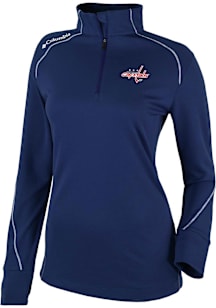 Columbia Washington Capitals Womens Navy Blue Heat Seal Omni Wick Shotgun 2.0 Qtr Zip