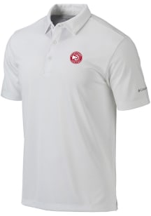 Columbia Atlanta Hawks Mens White Heat Seal Omni Wick Drive Short Sleeve Polo