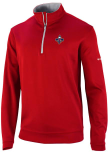 Columbia New Orleans Pelicans Mens Red Wickham Hills Long Sleeve Qtr Zip Pullover