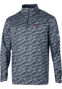 Columbia New Orleans Pelicans Mens Navy Blue Wickham Hills Honeycomb Long Sleeve Qtr Zip Pullover