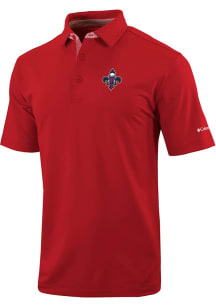 Columbia New Orleans Pelicans Mens Red Even Lie Short Sleeve Polo