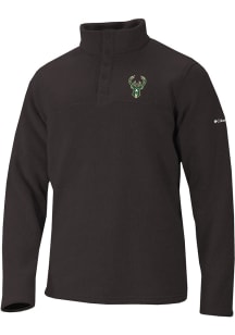 Columbia Milwaukee Bucks Mens Black Alto Pass Long Sleeve Qtr Zip Pullover