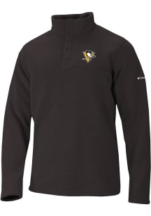 Columbia Pittsburgh Penguins Mens Black Alto Pass Long Sleeve Qtr Zip Pullover