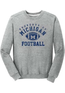 Mens Grey Michigan Wolverines Stacked Crew Sweatshirt