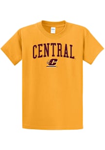 Central Michigan Chippewas Gold Arch Logo Short Sleeve T Shirt