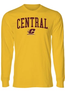 Central Michigan Chippewas Gold Arch Logo Long Sleeve T Shirt