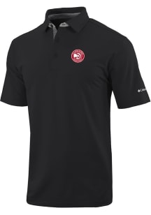 Columbia Atlanta Hawks Mens Black Heat Seal Even Lie Short Sleeve Polo