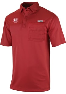 Columbia Atlanta Hawks Mens Red Heat Seal Omni Wick Flycaster Short Sleeve Polo