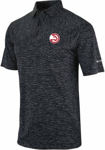 Columbia Atlanta Hawks Mens Black Heat Seal Heading Out Short Sleeve Polo