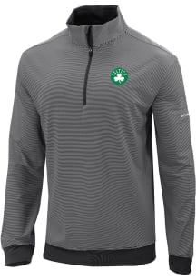 Columbia Boston Celtics Mens Black Heat Seal Omni Wick Even Lie Long Sleeve Qtr Zip Pullover