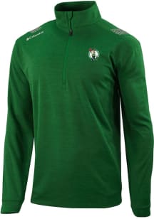 Columbia Boston Celtics Mens Green Heat Seal Oakland Downs Long Sleeve Qtr Zip Pullover