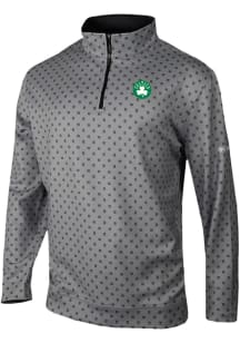 Columbia Boston Celtics Mens Grey Heat Seal Printed Wickham Hills Pullover Long Sleeve Qtr Zip Pul..