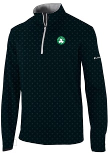 Columbia Boston Celtics Mens Black Heat Seal Printed Wickham Hills Pullover Long Sleeve Qtr Zip Pu..