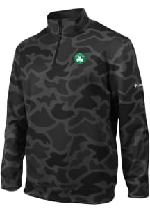 Columbia Boston Celtics Mens Black Heat Seal Camo Printed Wickham Hills Long Sleeve Qtr Zip Pullov..
