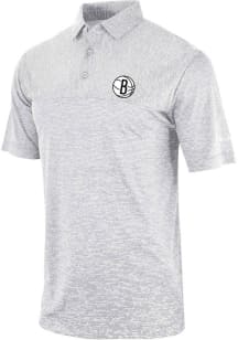 Columbia Brooklyn Nets Mens Grey Heat Seal Heading Out Short Sleeve Polo