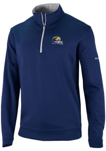 Mens Michigan Wolverines Blue Columbia Wickham Hills Designed Qtr Zip Pullover
