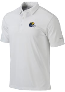 Mens Michigan Wolverines White Columbia Drive Short Sleeve Polo Shirt