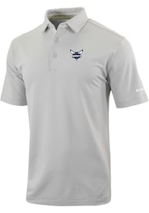 Columbia Charlotte Hornets Mens Grey Heat Seal Even Lie Short Sleeve Polo