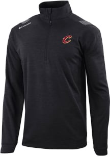 Columbia Cleveland Cavaliers Mens Black Heat Seal Oakland Downs Long Sleeve Qtr Zip Pullover